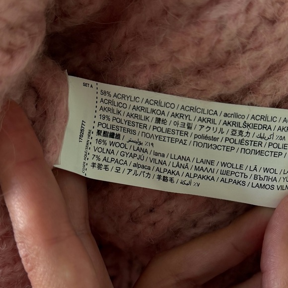 NWT MANGO WOOL Pink cropped sweater - Picture 6 of 8